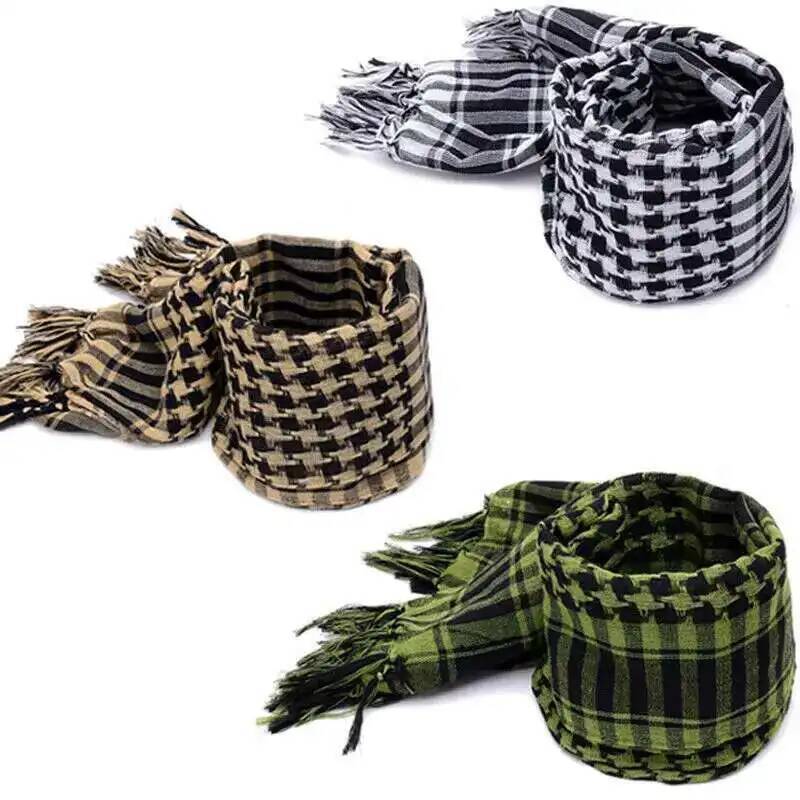 Ascot Neck Scarf - アラファト風アラブスカーフショール、ハンサムなケフィエ、カフィヤ、軽量ミリタリーシェマグ、パレスチナ男性用ストライプスカーフ、タッセル付き、柔らかく暖かい