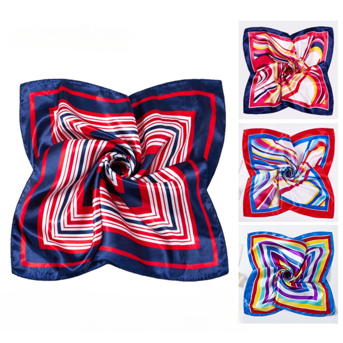 Scarf Silk Square - 女性用スクエアシルクスカーフ,小さな首と頭のスカーフ,プリントスカーフ,オフィスウーマン用の装飾アクセサリー,ファッション,50x50cm