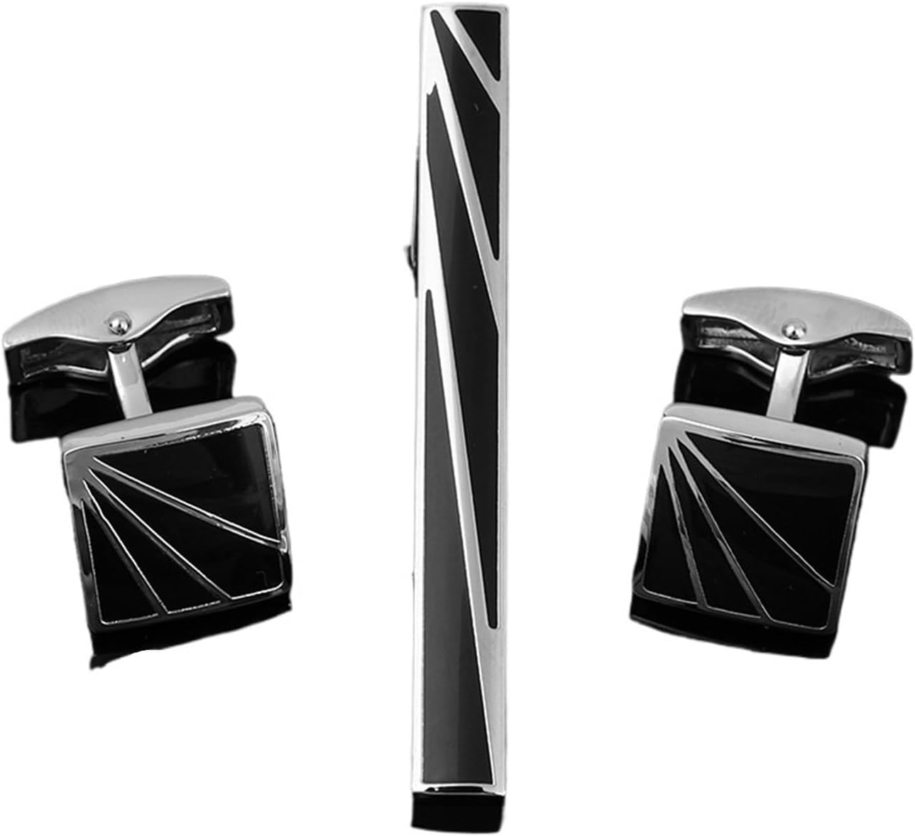 Tie Bar Set Gift - 2セット、メンズネクタイクリップカフリンクセット、シャツアクセサリー、ネクタイ、ネクタイバー、カフリンクス、スーツ、高級ジュエリーギフト、男性向け