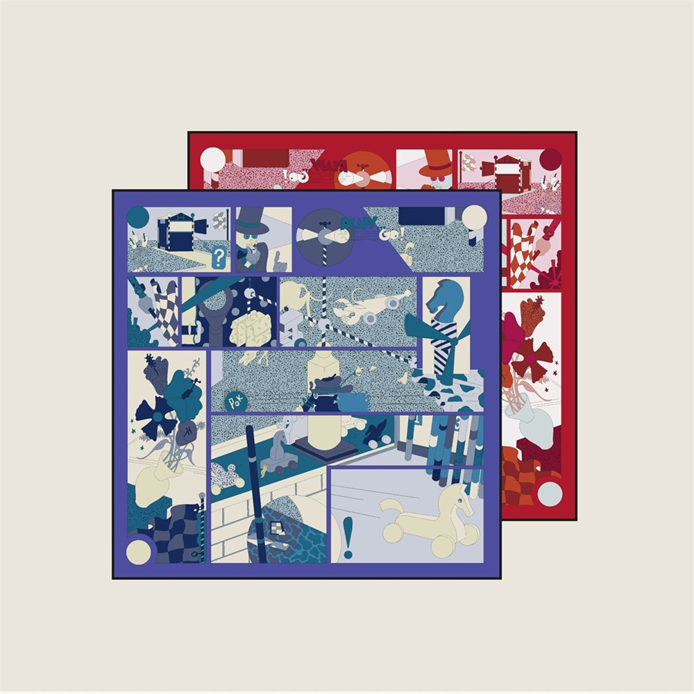 Scarf Silk Square - 2025年新作 高級 手巻きツイルシルクスカーフ レディース 両面プリント スクエアスカーフ