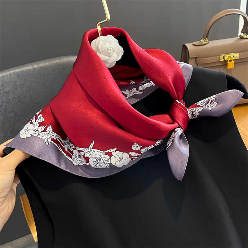 Ascot Neck Scarf - 女性用プリントシルクスカーフ,ラグジュアリースカーフ100%,小さなネクタイ,ヘアバンド,女性用バンダナ,ハンカチ,新品,2022