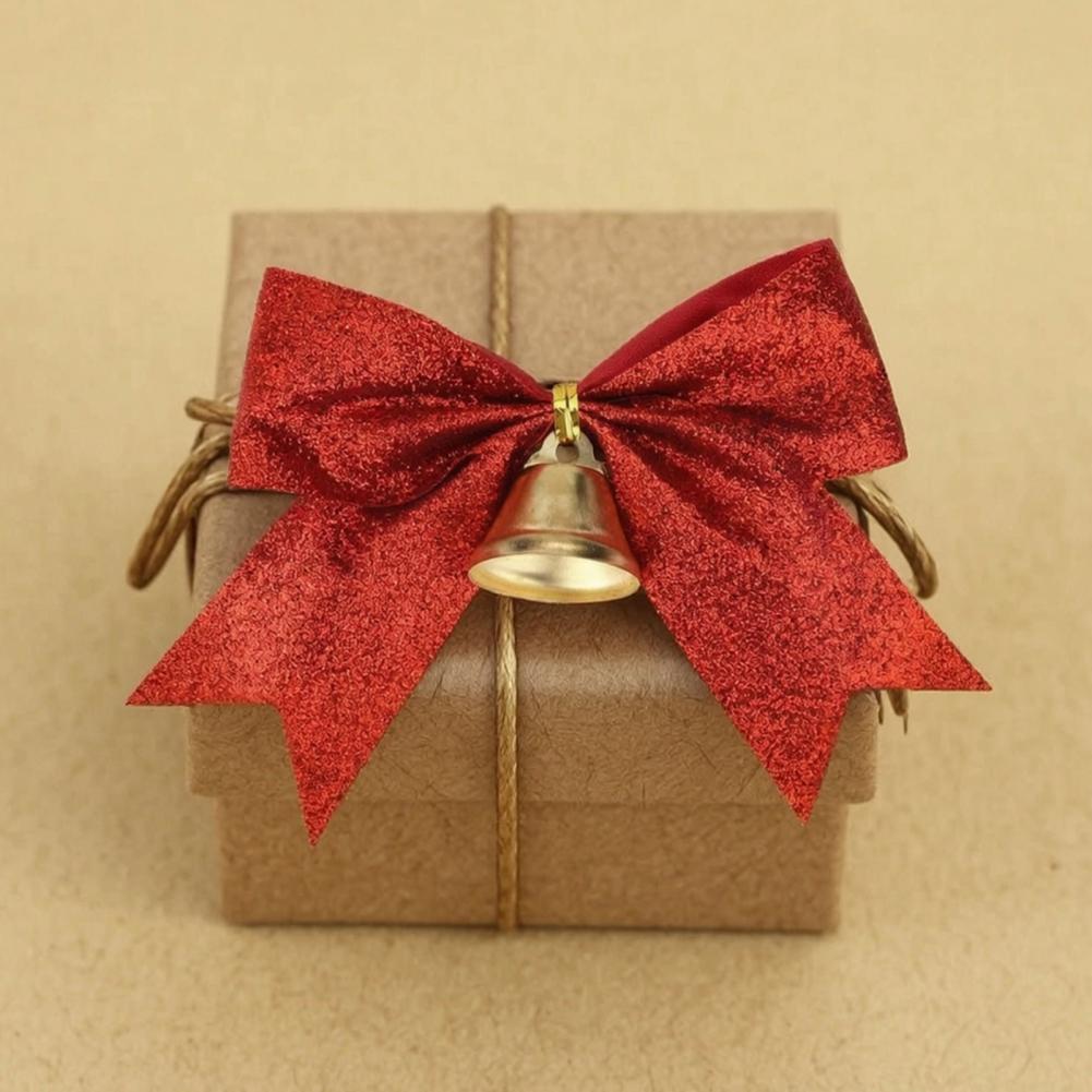 2個入り クリスマスリボン ベル付き 4インチ グリッターリ - Bow Tie Pre Tied のレビューと価格