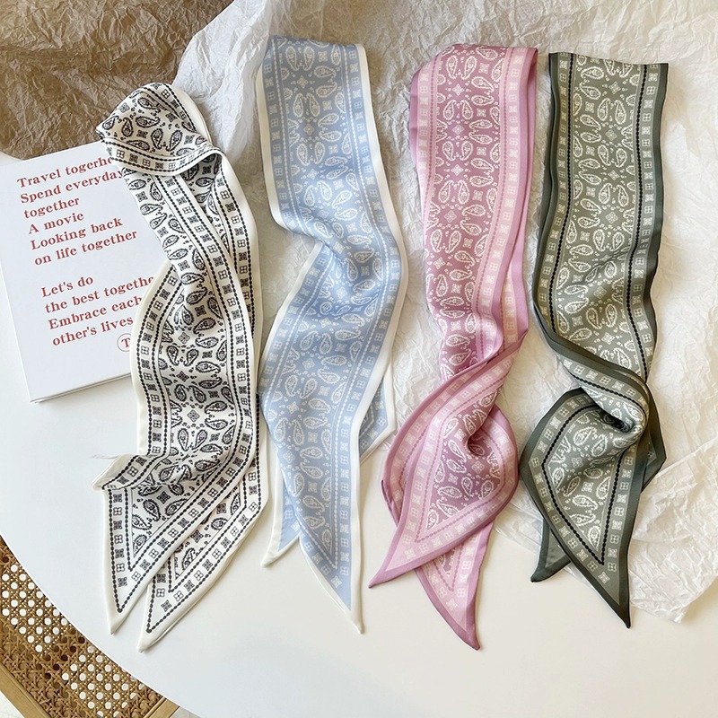 セットシリーズシルクサテンスカーフ女性布ヘアバンド頭飾りアク - Ascot Neck Scarf のレビューと価格