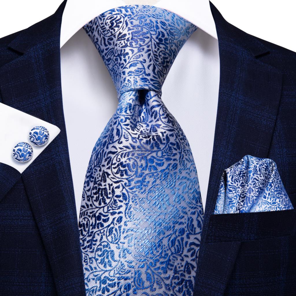 シルクの青い市松模様のライト,カシミアの結婚式のネクタイ,フ - Silk Tie Striped のレビューと価格