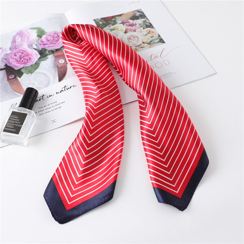 高級ストライプシルクスクエアスカーフ女性ネクタイショールラッ - Silk Tie Striped のレビューと価格
