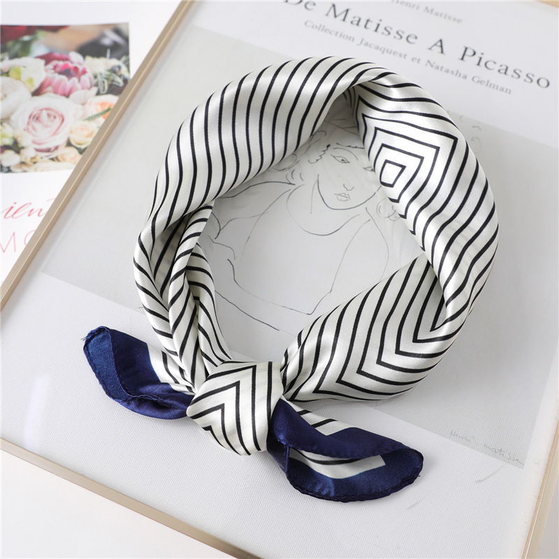 高級ストライプシルクスクエアスカーフ女性ネクタイショールラッ - Silk Tie Striped のレビューと価格