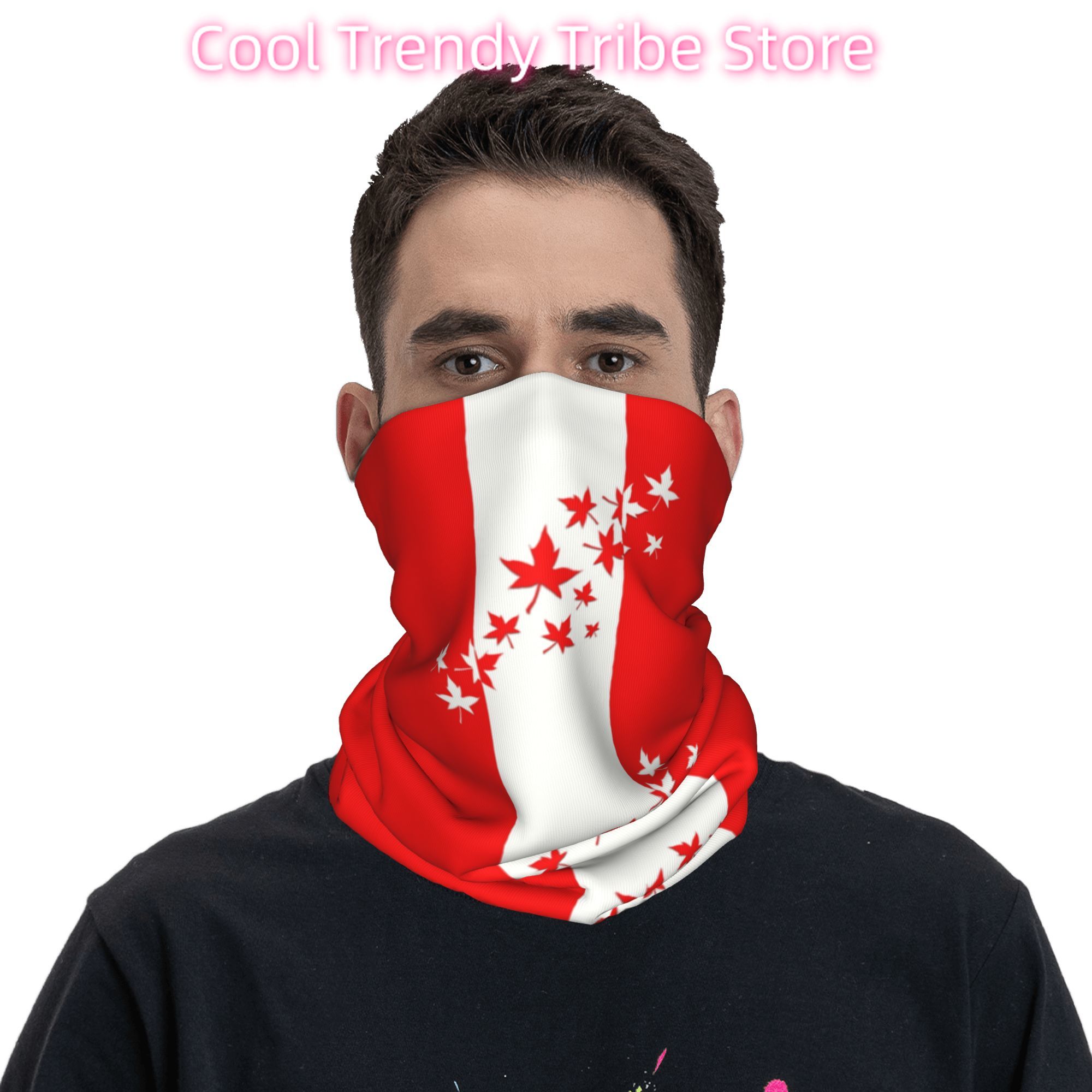 カスタムメープルリーフカナダ国旗ウィンターヘッドバンドネック - Neck Warmer Tube のレビューと価格