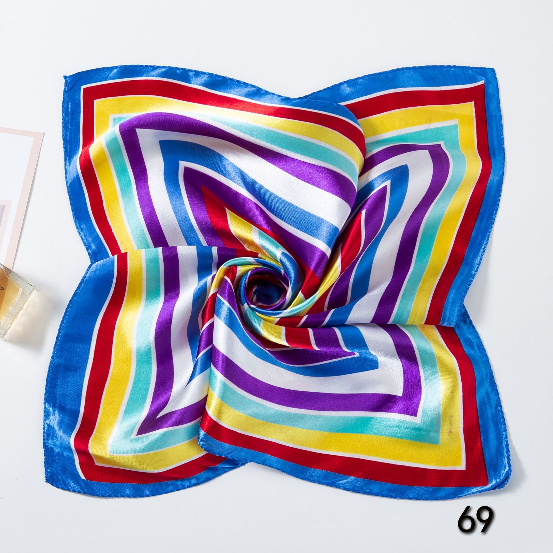 女性用スクエアシルクスカーフ,小さな首と頭のスカーフ,プリン - Scarf Silk Square のレビューと価格