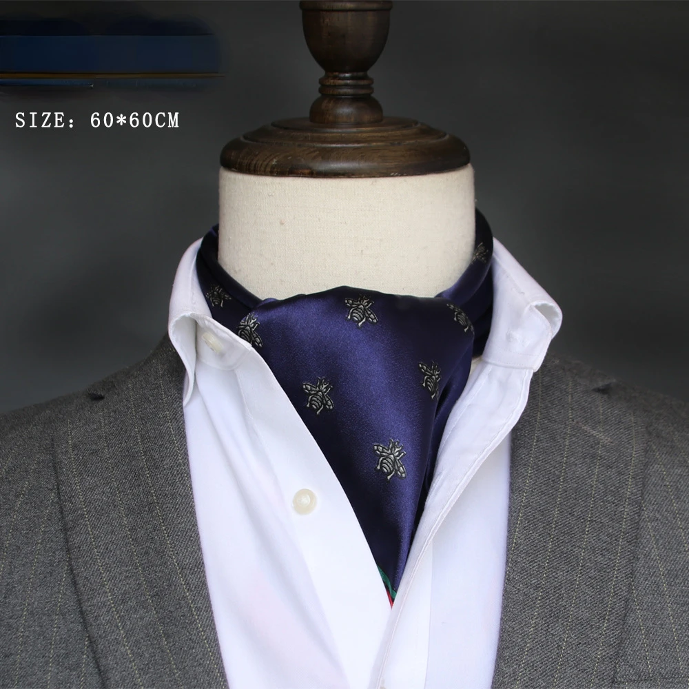 男性用の小さな正方形のシルクスカーフ,サテンのスカーフ,韓国 - Ascot Neck Scarf のレビューと価格