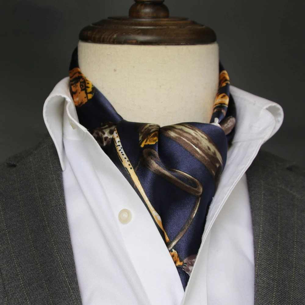男性用の小さな正方形のシルクスカーフ,サテンのスカーフ,韓国 - Ascot Neck Scarf のレビューと価格