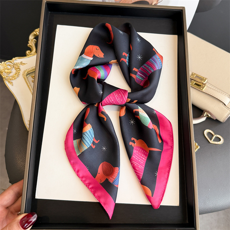 ファッションウインナー犬プリントバンダナスカーフ女性エレガン - Face Scarf Mask のレビューと価格