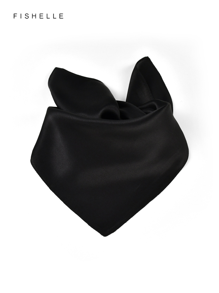 女性用シルクスカーフ,無地のブラック,女性用スカーフ,小さな - Scarf Silk Square のレビューと価格