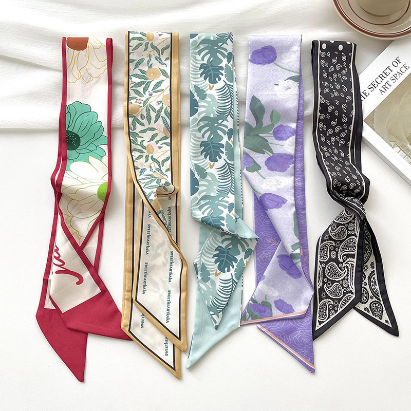 新しい高級ブランドモデル小さなシルクスカーフ女性ヘアバンドバ - Ascot Neck Scarf のレビューと価格