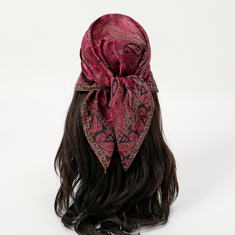 高級シルクスカーフ 70*70 センチメートル正方形レトロペ - Head Wrap Turban のレビューと価格