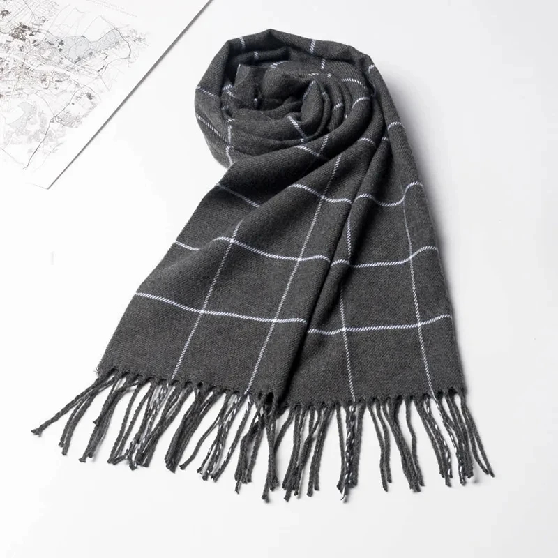 2024 新しい冬の男性スカーフ保温カシミヤスカーフカジュア - Muffler Men Wool のレビューと価格